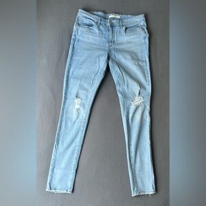 Levi's 711 Jeans Womens 30x30 Blue Skinny Distress Light Wash Denim